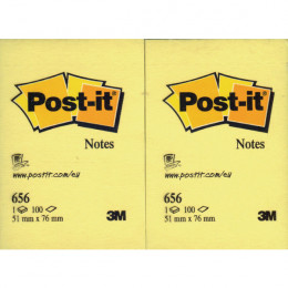 3M PostIt Note 51x76mm Yellow 656