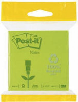 3M Postit Recycled 76x76mm Pk2 Green