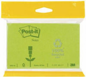 3M Postit Recycled 76x127mm Pk2 Green