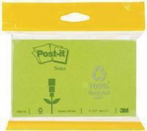 3M Postit Recycled 76x127mm Pk3 Green