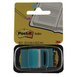 3M PostIt Index Tab 25mm BrtBlue 680-23