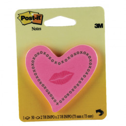3M PostIt Heart/Lips Neon Pink 6370-HTL