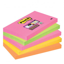 3M PostIt SuperSticky 76x127 Neon Rainbow P5