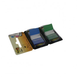 3M PostIt Index 1in Dual Green/Blue 680-GB2