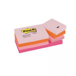 3M PostIt WarmPastel Rainbow Pk12 38x51mm