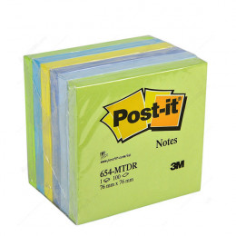 3M PostIt Cool Neon Rainbow Pk6 76x76mm