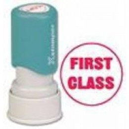 XStamper Circ Word Stamp First Class Red