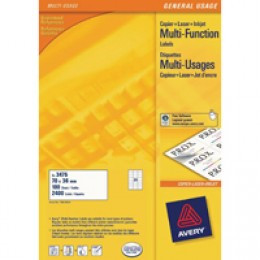 Avery Multi Labels 24TV 40 Sheet White 3662