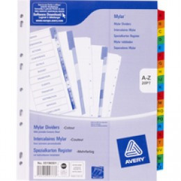 Avery Mylar Xtra Wide A-Z 20Pt Dvdr Ast