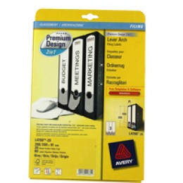 Avery Prem 2In1 Filing Labels White/Gry Pk20