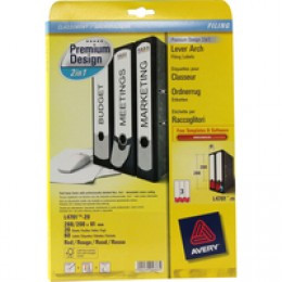 Avery Prem 2In1 Filing Label White/Red P20