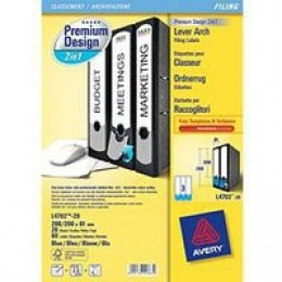 Avery Prem 2In1 Filing Label White/Blue P20