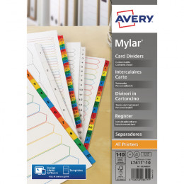 Avery Mylar Div Bright White 1-10 A4 FPC