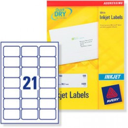 Avery Quickdry Inkjet Labels 63.5x38.1 21/Sh
