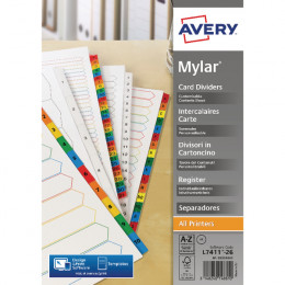 Avery Mylar Div 26Pt Bright White A-Z A4 FPC