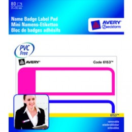 Avery Writable Name Badge Pad White