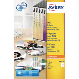 Avery Full Face DVD Opt Label White Pk20