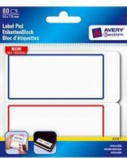 Avery RemLbl Pad 2x4in White/Blue 8316