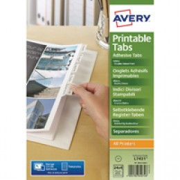 Avery Printable Tabs White 05412061