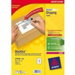 Avery Blockout Ship Labels 99.1X57Mm Pk100