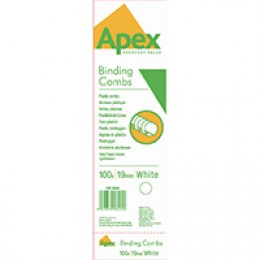 Fellowes Apex White Plastic Comb 19Mm