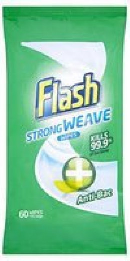 Flash Antibacterial Wipes Pk56 Green