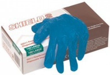 CPD Vinyl Glove Powdered Blue Lrg Bx100