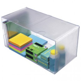 Deflecto Plain Dbl Cube Crystal DE350501