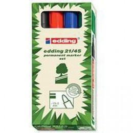 Edding EcoLine Permanent Mkr Astd Pk4 21/4S