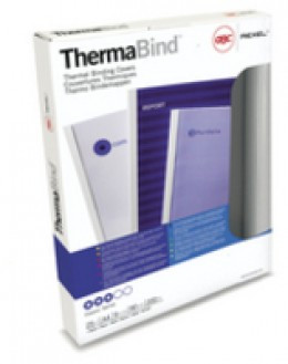 GBC 9mm 200g ThermCvr Glossy Clear/Wh P25