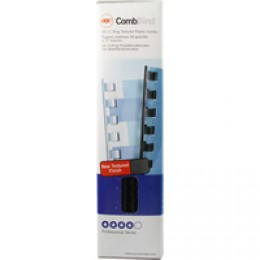 GBC Textured Comb 8mm Black Pk100