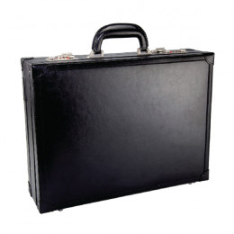 Briefcase Expander Bond Leather Black 2253