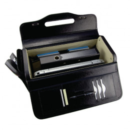 Pilots Case Bonded Leather Black 2271