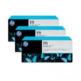 HP No771 DnJt IJ 775ml Pk3 LtCyn CR255A
