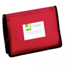 Q-Connect Extra Capacity Carry File Red