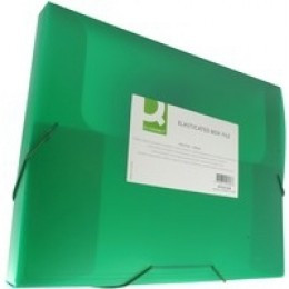 Q-Connect Elasticated Box File Green