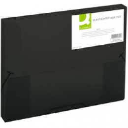 Q-Connect Elasticated Box File Black