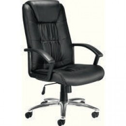 FF Jemini Leather Faced Chair Black