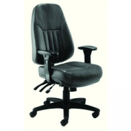 FF Avior 24Hr Heavy Duty Leather Chair Black