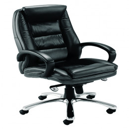 FF Avior Contemporary Exec Leather Chair Black