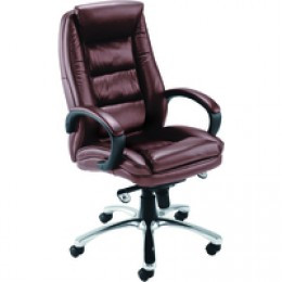 FF Avior Contemporary Exec Leather Chair Brn