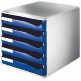 Leitz Drawer Set 5 Draw Blue/Grey 5280-35