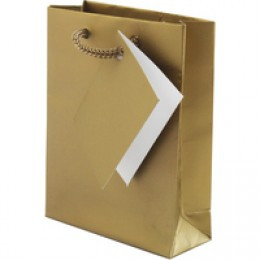 Flexocare Rope Handle Gift Bag Gold Pk25