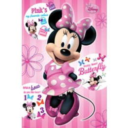 Disney Minnie Mouse Metallic Poster Pink