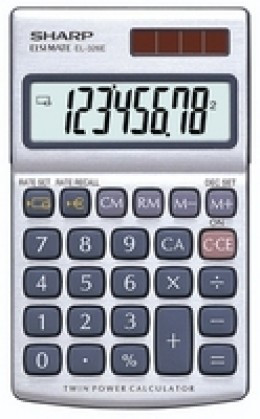 Sharp Pocket Calculator 8-digit Silver EL-326EB