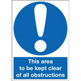 Sign Area To Be Kept Clear Obstructions