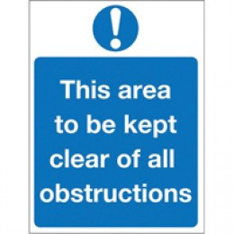 Sign Area To Be Kept Clear Obstructions