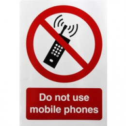 Do Not Use MobPhones Self Adhesive 200x150 SR72076