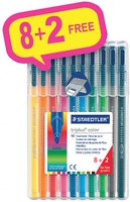 Staedtler Triplus Col 8 c/w2 Free Assorted