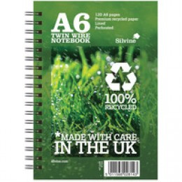 Silvine Recycled A6 Wiro Nbook Green R104